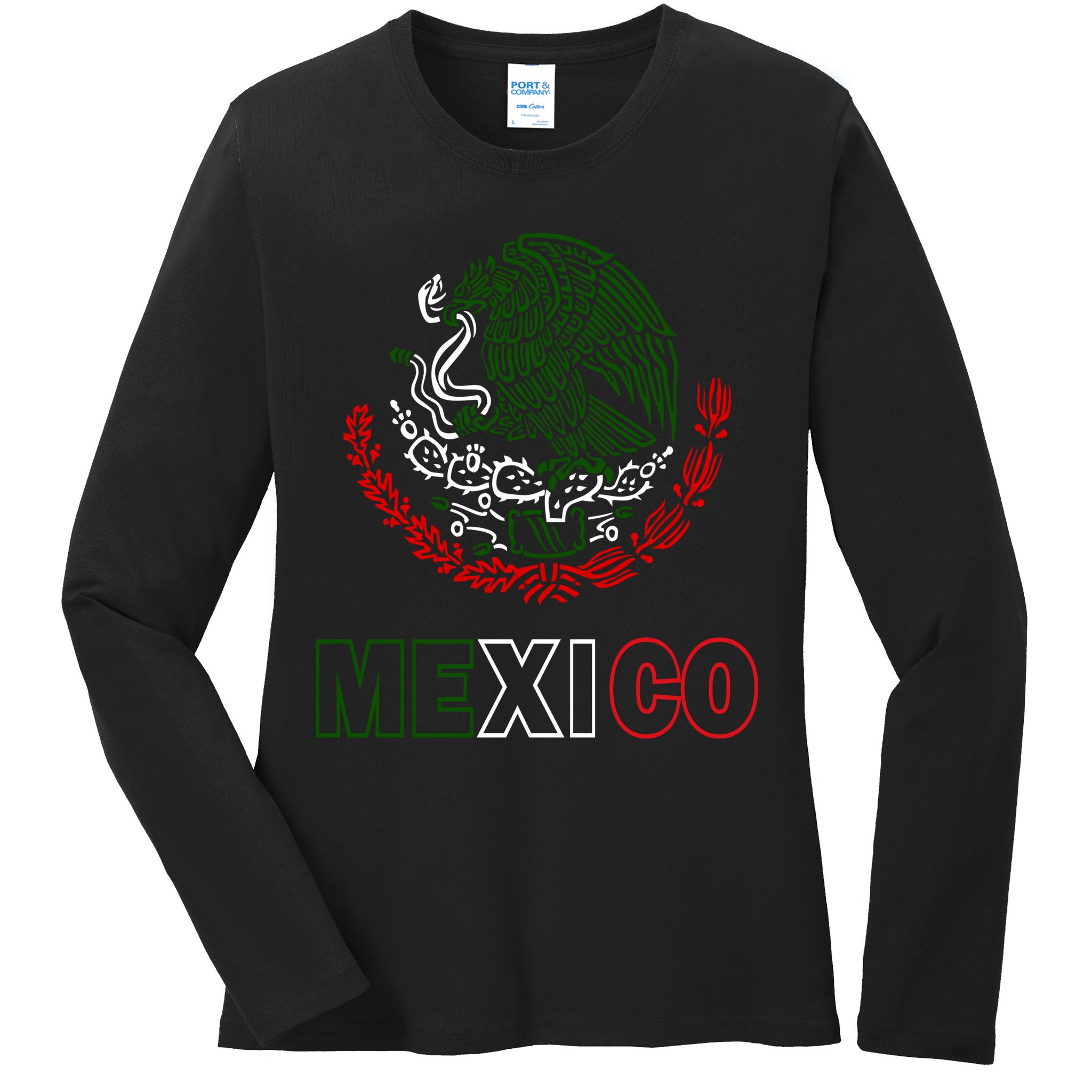 Mexico With Mexican Eagle From Flag Ladies Long Sleeve Shirt