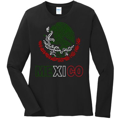 Mexico With Mexican Eagle From Flag Ladies Long Sleeve Shirt