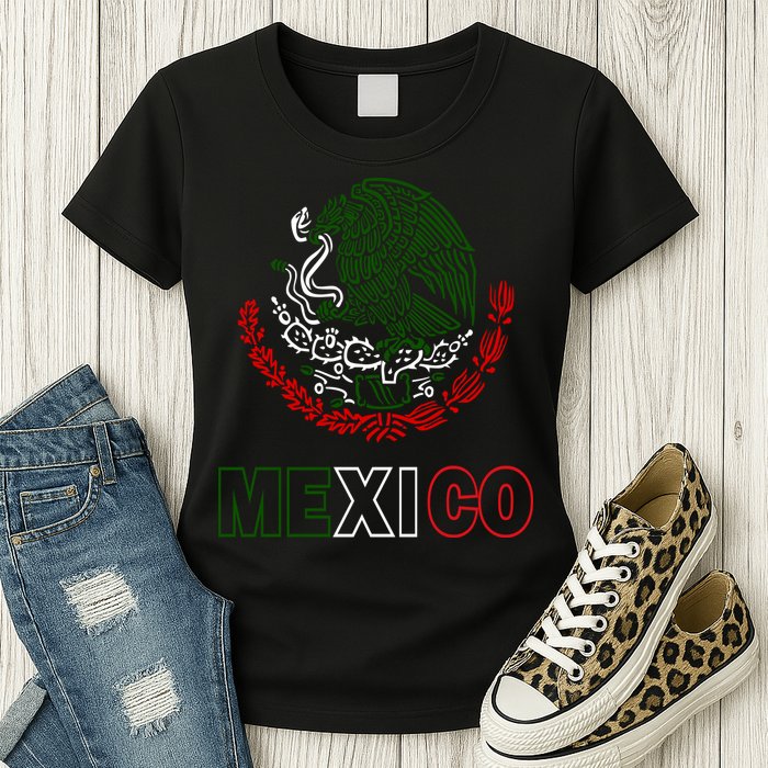 Mexico With Mexican Eagle From Flag Womens T-Shirt