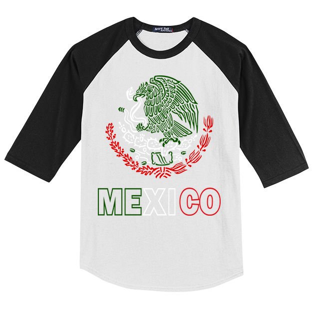 Mexico With Mexican Eagle From Flag Kids Colorblock Raglan Jersey
