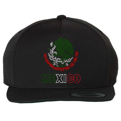 Mexico With Mexican Eagle From Flag Wool Snapback Cap