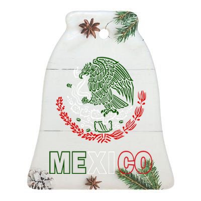 Mexico With Mexican Eagle From Flag Ceramic Bell Ornament