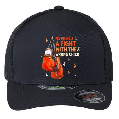 Ms Warrior Ms Picked A Fight Multiple Sclerosis Awareness Flexfit Unipanel Trucker Cap