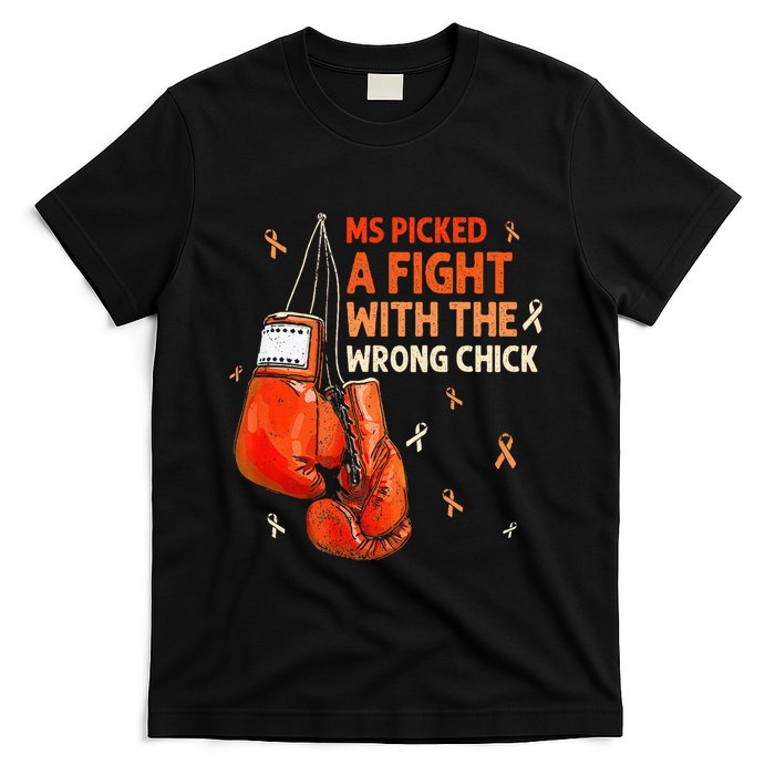 Ms Warrior Ms Picked A Fight Multiple Sclerosis Awareness T-Shirt