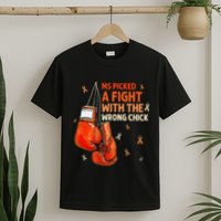 Ms Warrior Ms Picked A Fight Multiple Sclerosis Awareness T-Shirt