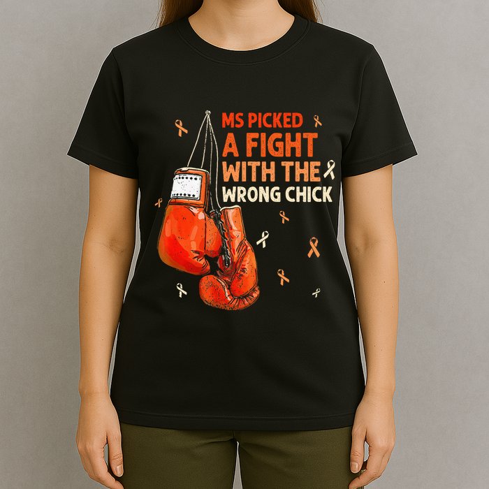 Ms Warrior Ms Picked A Fight Multiple Sclerosis Awareness T-Shirt