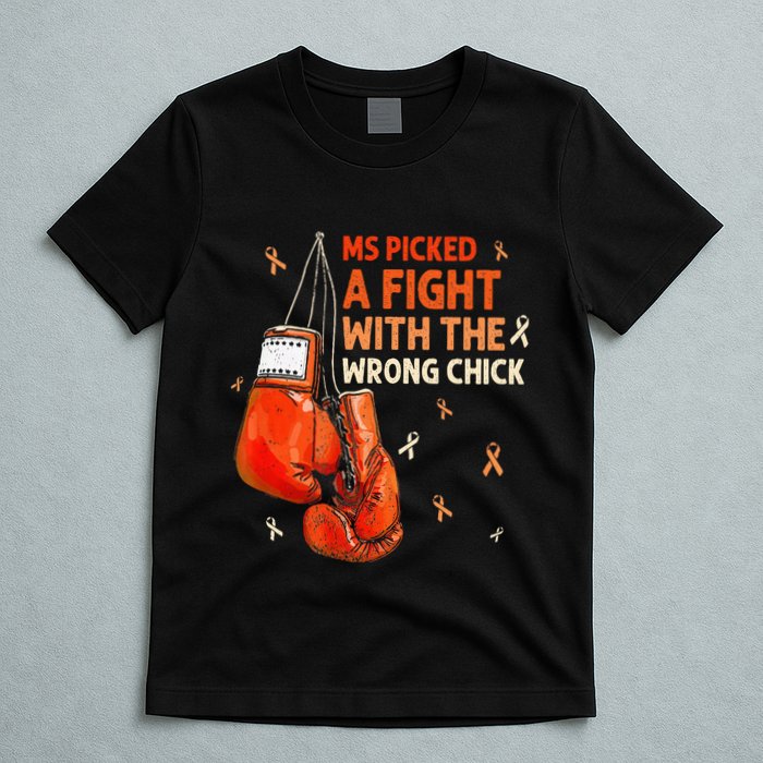 Ms Warrior Ms Picked A Fight Multiple Sclerosis Awareness T-Shirt