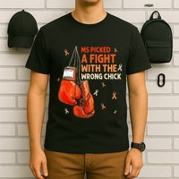 Ms Warrior Ms Picked A Fight Multiple Sclerosis Awareness T-Shirt