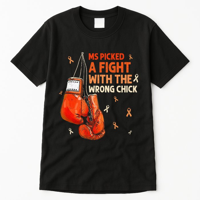 Ms Warrior Ms Picked A Fight Multiple Sclerosis Awareness Tall T-Shirt