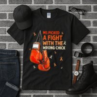 Ms Warrior Ms Picked A Fight Multiple Sclerosis Awareness Tall T-Shirt
