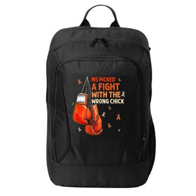 Ms Warrior Ms Picked A Fight Multiple Sclerosis Awareness City Backpack