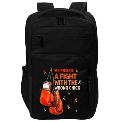 Ms Warrior Ms Picked A Fight Multiple Sclerosis Awareness Impact Tech Backpack