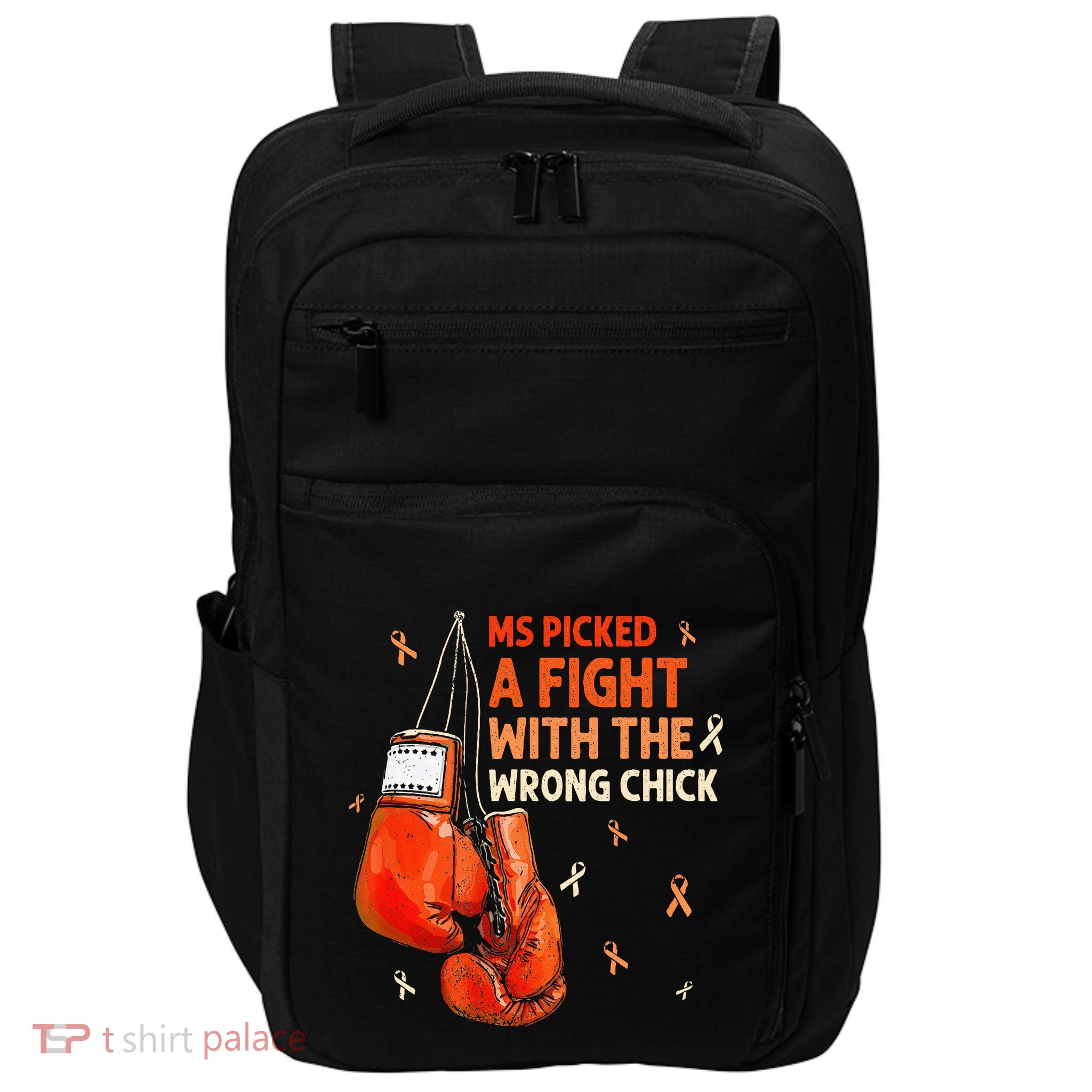 Ms Warrior Ms Picked A Fight Multiple Sclerosis Awareness Impact Tech Backpack