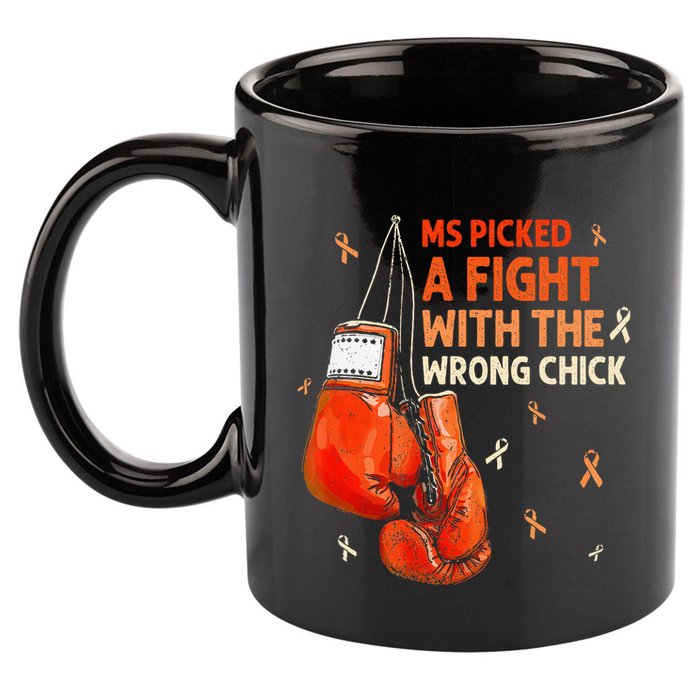 Ms Warrior Ms Picked A Fight Multiple Sclerosis Awareness 11oz C Handle Ceramic Mug