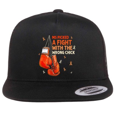 Ms Warrior Ms Picked A Fight Multiple Sclerosis Awareness Flatbill Hat