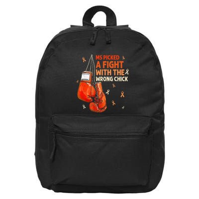 Ms Warrior Ms Picked A Fight Multiple Sclerosis Awareness 16 in Basic Backpack