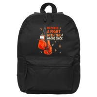 Ms Warrior Ms Picked A Fight Multiple Sclerosis Awareness 16 in Basic Backpack