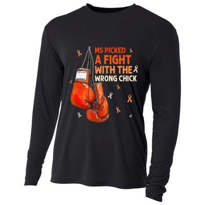 Ms Warrior Ms Picked A Fight Multiple Sclerosis Awareness Cooling Performance Long Sleeve Crew
