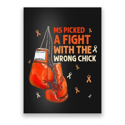 Ms Warrior Ms Picked A Fight Multiple Sclerosis Awareness Poster