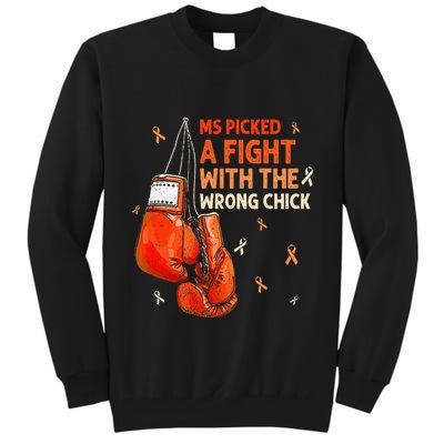 Ms Warrior Ms Picked A Fight Multiple Sclerosis Awareness Tall Sweatshirt