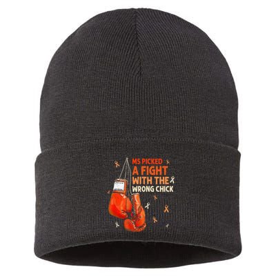 Ms Warrior Ms Picked A Fight Multiple Sclerosis Awareness Sustainable Knit Beanie