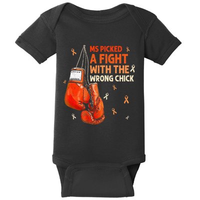Ms Warrior Ms Picked A Fight Multiple Sclerosis Awareness Baby Bodysuit