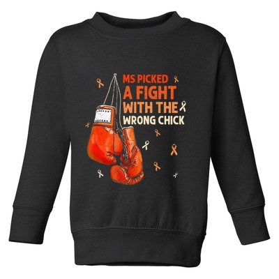 Ms Warrior Ms Picked A Fight Multiple Sclerosis Awareness Toddler Sweatshirt