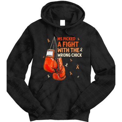 Ms Warrior Ms Picked A Fight Multiple Sclerosis Awareness Tie Dye Hoodie