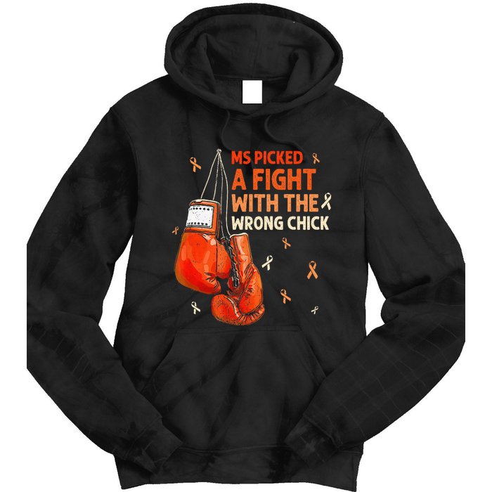 Ms Warrior Ms Picked A Fight Multiple Sclerosis Awareness Tie Dye Hoodie