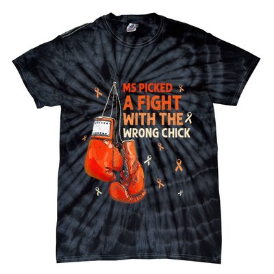 Ms Warrior Ms Picked A Fight Multiple Sclerosis Awareness Tie-Dye T-Shirt