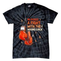 Ms Warrior Ms Picked A Fight Multiple Sclerosis Awareness Tie-Dye T-Shirt