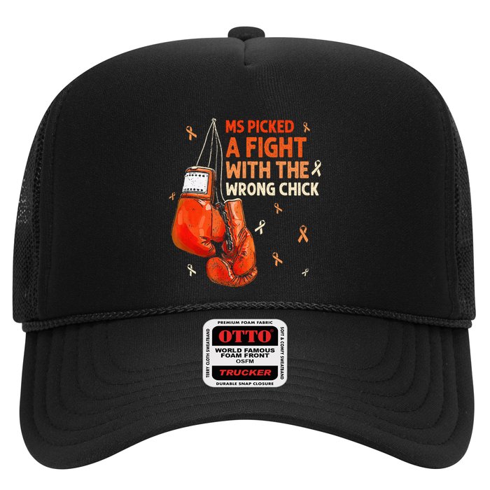 Ms Warrior Ms Picked A Fight Multiple Sclerosis Awareness Trucker Hat