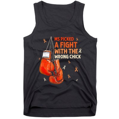 Ms Warrior Ms Picked A Fight Multiple Sclerosis Awareness Tank Top
