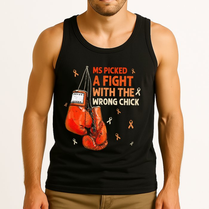 Ms Warrior Ms Picked A Fight Multiple Sclerosis Awareness Tank Top