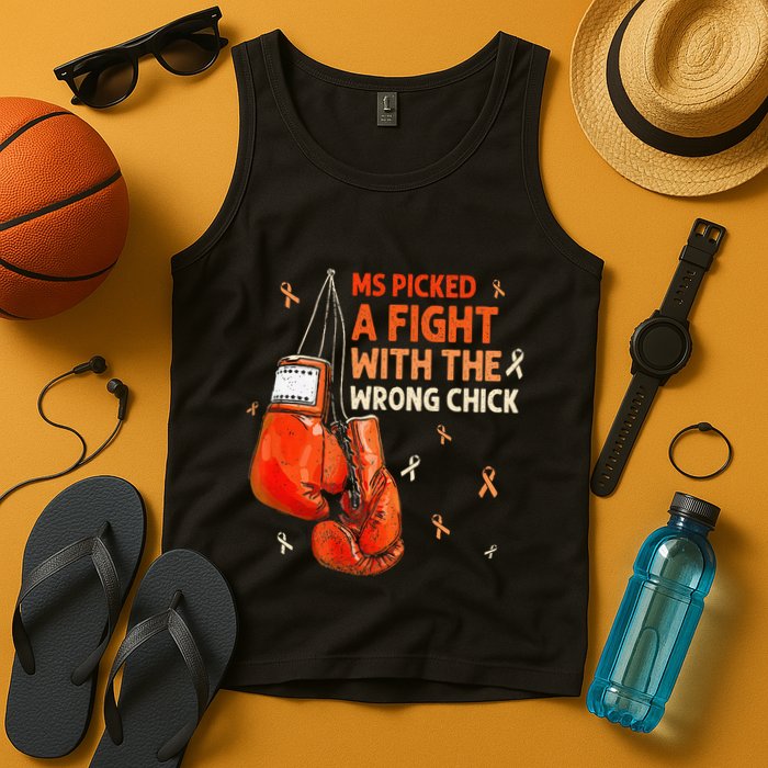 Ms Warrior Ms Picked A Fight Multiple Sclerosis Awareness Tank Top