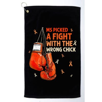 Ms Warrior Ms Picked A Fight Multiple Sclerosis Awareness Golf Towel