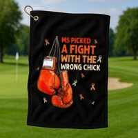Ms Warrior Ms Picked A Fight Multiple Sclerosis Awareness Golf Towel