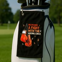 Ms Warrior Ms Picked A Fight Multiple Sclerosis Awareness Golf Towel