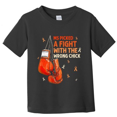 Ms Warrior Ms Picked A Fight Multiple Sclerosis Awareness Toddler T-Shirt