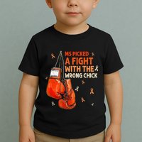 Ms Warrior Ms Picked A Fight Multiple Sclerosis Awareness Toddler T-Shirt