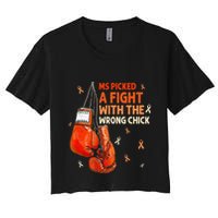 Ms Warrior Ms Picked A Fight Multiple Sclerosis Awareness Crop Top