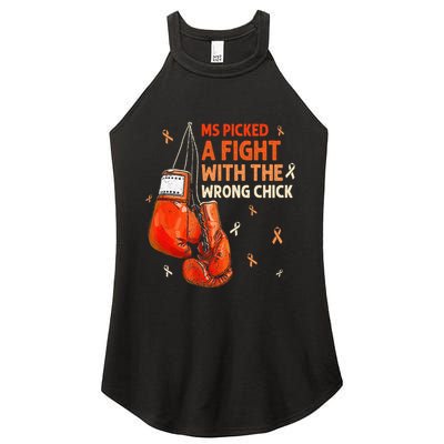 Ms Warrior Ms Picked A Fight Multiple Sclerosis Awareness Women's Perfect Tri Rocker Tank