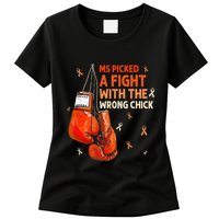 Ms Warrior Ms Picked A Fight Multiple Sclerosis Awareness Womens T-Shirt
