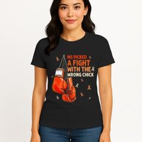 Ms Warrior Ms Picked A Fight Multiple Sclerosis Awareness Womens T-Shirt