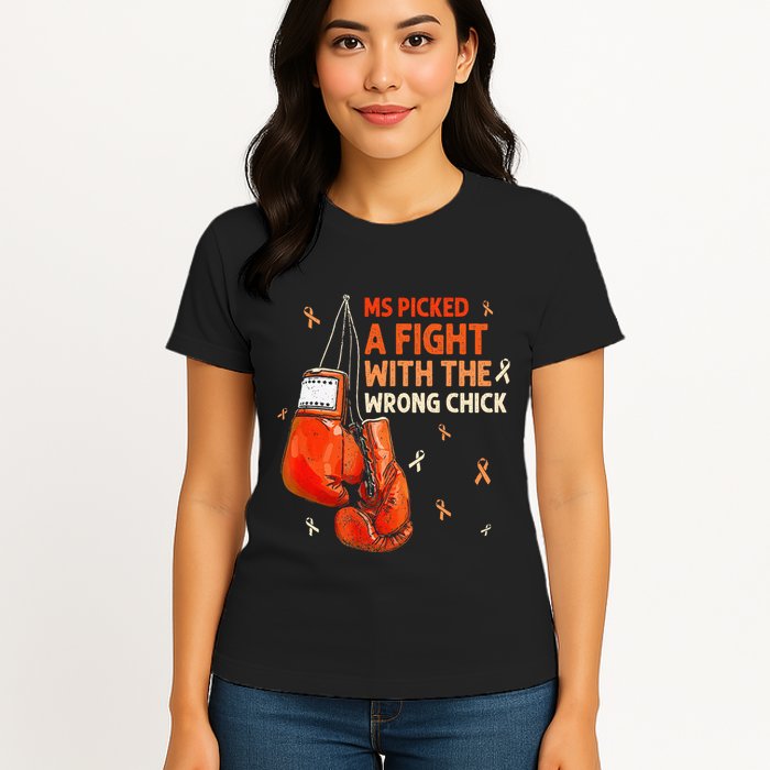 Ms Warrior Ms Picked A Fight Multiple Sclerosis Awareness Womens T-Shirt