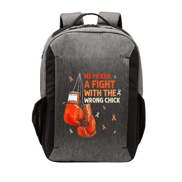 Ms Warrior Ms Picked A Fight Multiple Sclerosis Awareness Vector Backpack