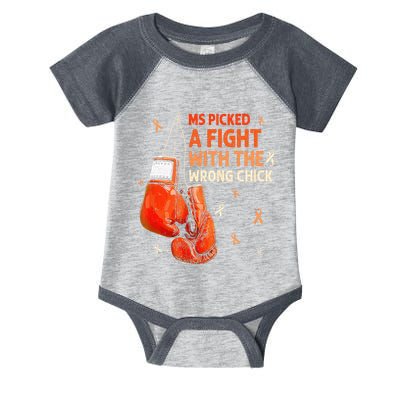 Ms Warrior Ms Picked A Fight Multiple Sclerosis Awareness Infant Baby Jersey Bodysuit