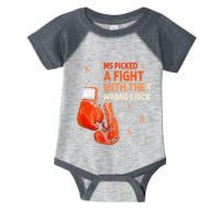 Ms Warrior Ms Picked A Fight Multiple Sclerosis Awareness Infant Baby Jersey Bodysuit