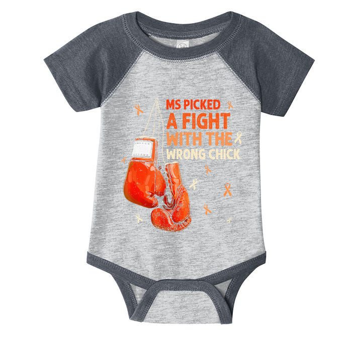 Ms Warrior Ms Picked A Fight Multiple Sclerosis Awareness Infant Baby Jersey Bodysuit