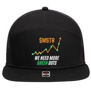 $Mstr We Need More Green Dots Microstrategy Bitcoin 7 Panel Mesh Trucker Snapback Hat